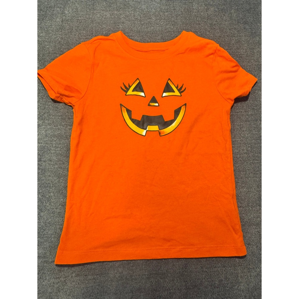 Way to Celebrate Halloween Girls Pumpkin Jack-O-Lantern T-Shirt Size S 6-6X